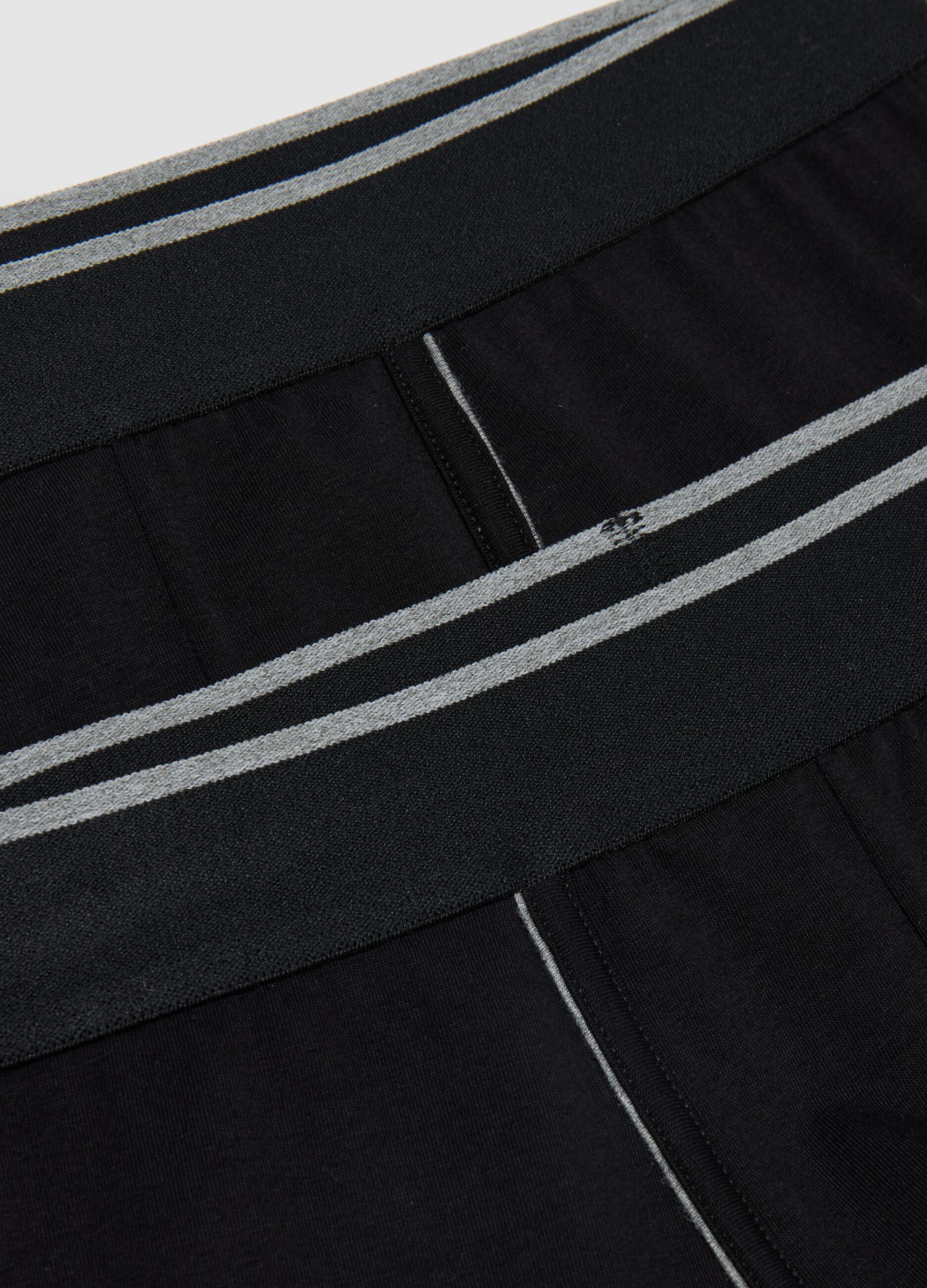 Twin pack regular fit black stretch cotton boxers