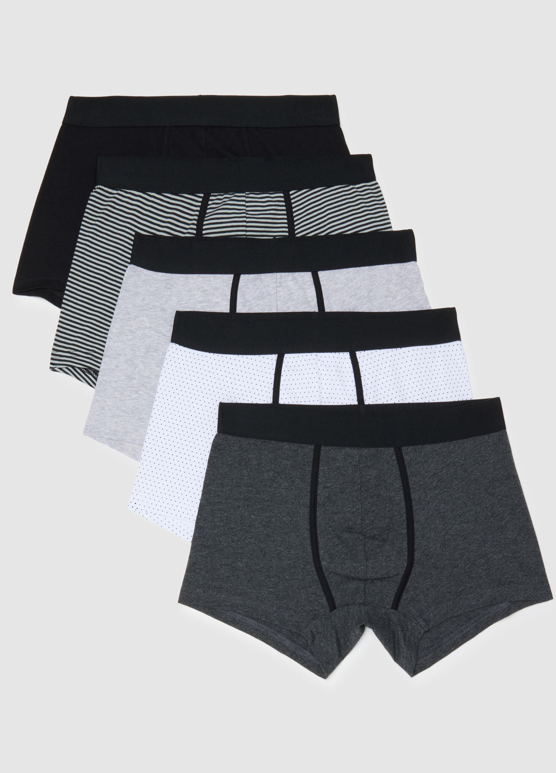 Multipack of multicoloured boxer shorts in stretch cotton regular fit
