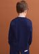 Blue long-sleeve crew-neck pure cotton T-shirt for boys_2