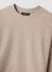 Beige ribbed stretch-viscose crew-neck T-shirt, regular fit_1