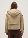 Beige cotton blend regular fit jacket with hood_2