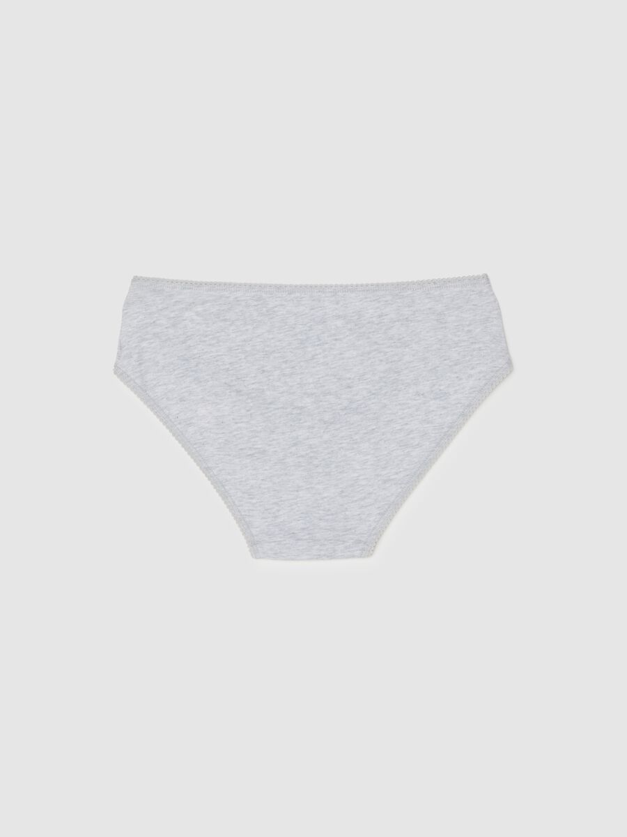 Girls' grey stretchy cotton briefs regular fit_1