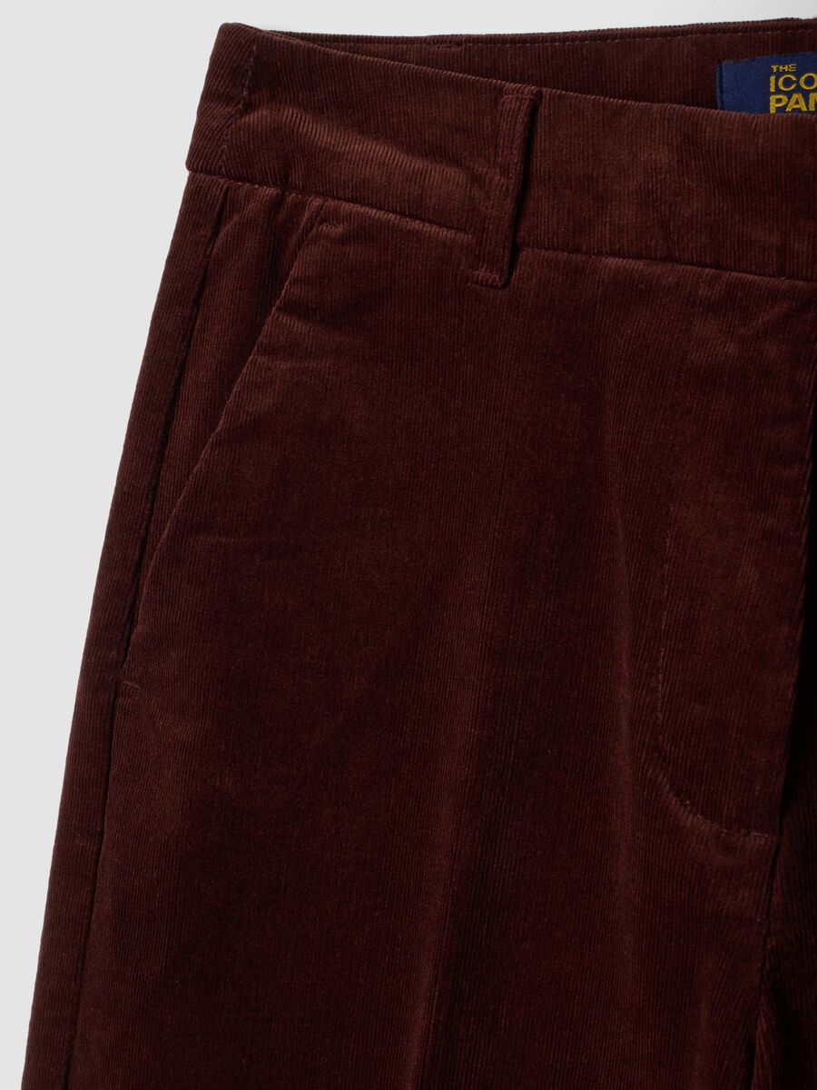 Brown The Iconic Pants straight-fit stretch cotton corduroy trousers_5