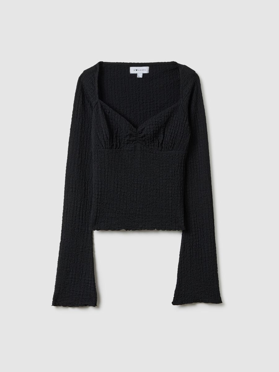 Black long sleeve regular fit top_4