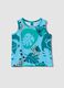 Light blue organic cotton vest with all-over print_0