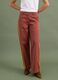 Red wide-leg cotton chino trousers with contrast side stripes_1