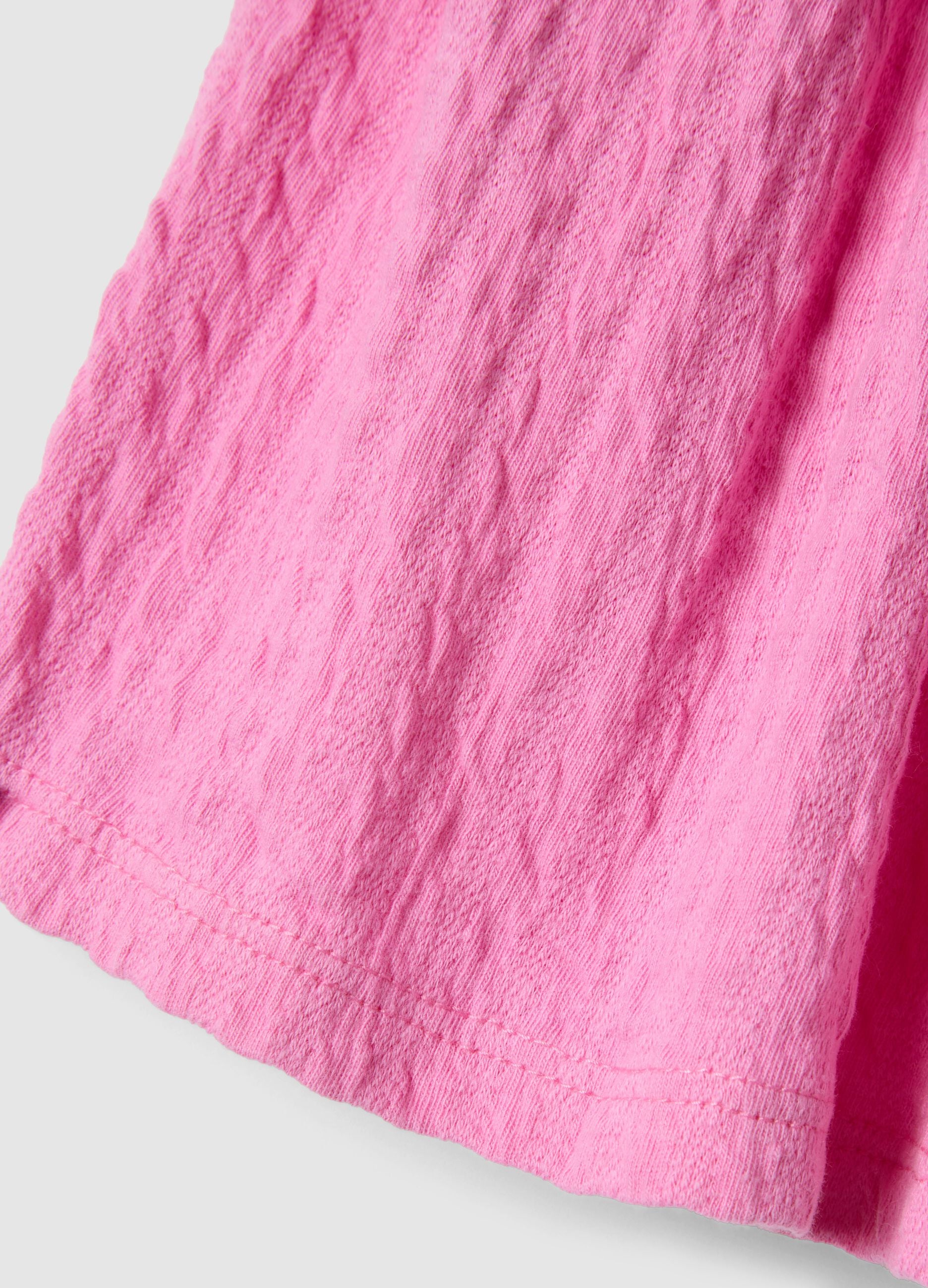 Girls&rsquo; pink stretch cotton shorts, regular fit