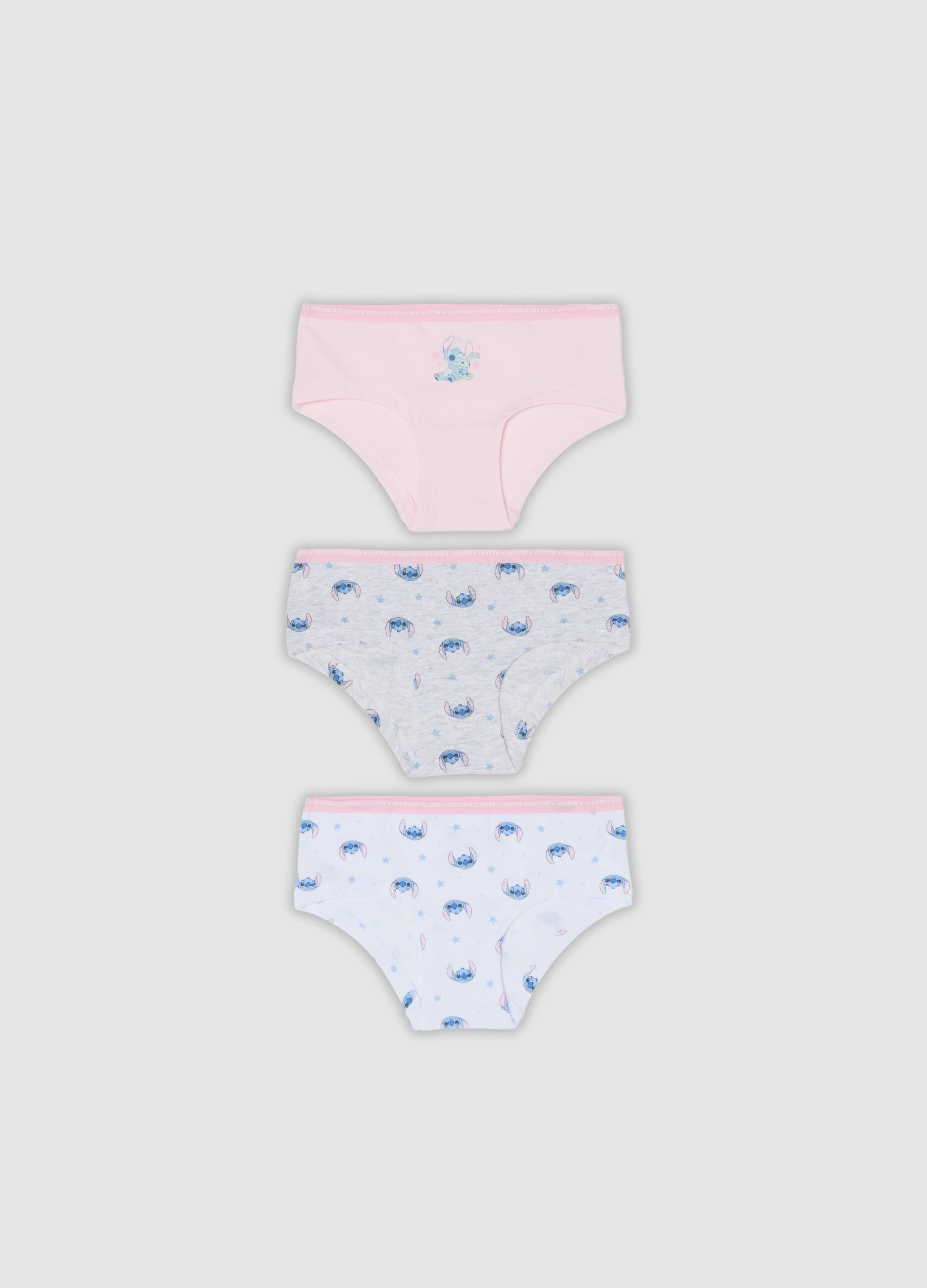 3-pack of multicolour Lilo & Stitch printed organic stretch cotton briefs