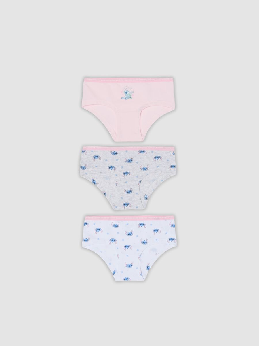 Tripack di slip multicolor in cotone organico elasticizzato con stampe Lilo & Stitch_0