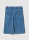 Stretch cotton denim regular fit trousers with embroidery for girls_1