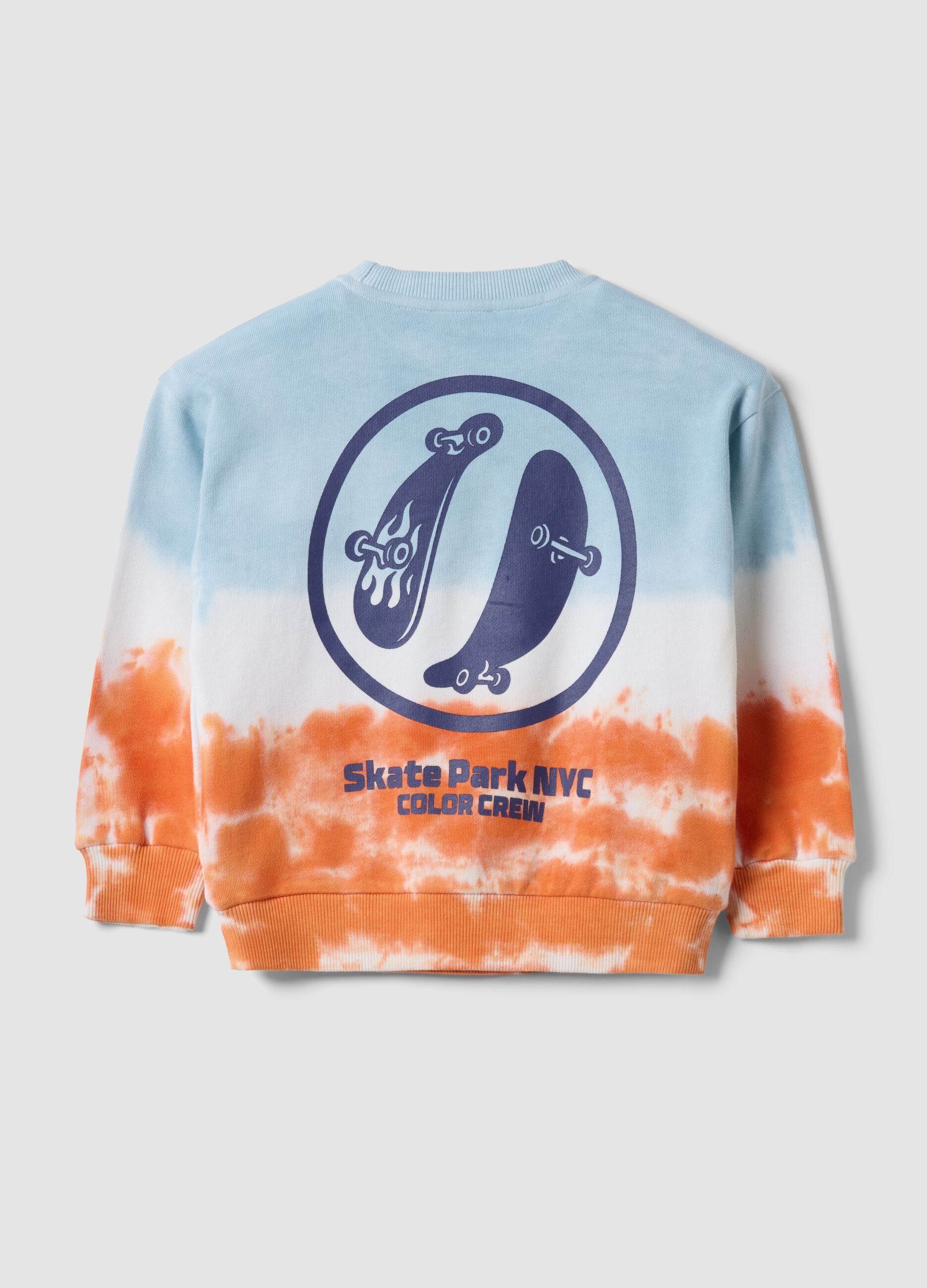 Multicolour cotton-blend tie-dye sweatshirt for kids, regular fit
