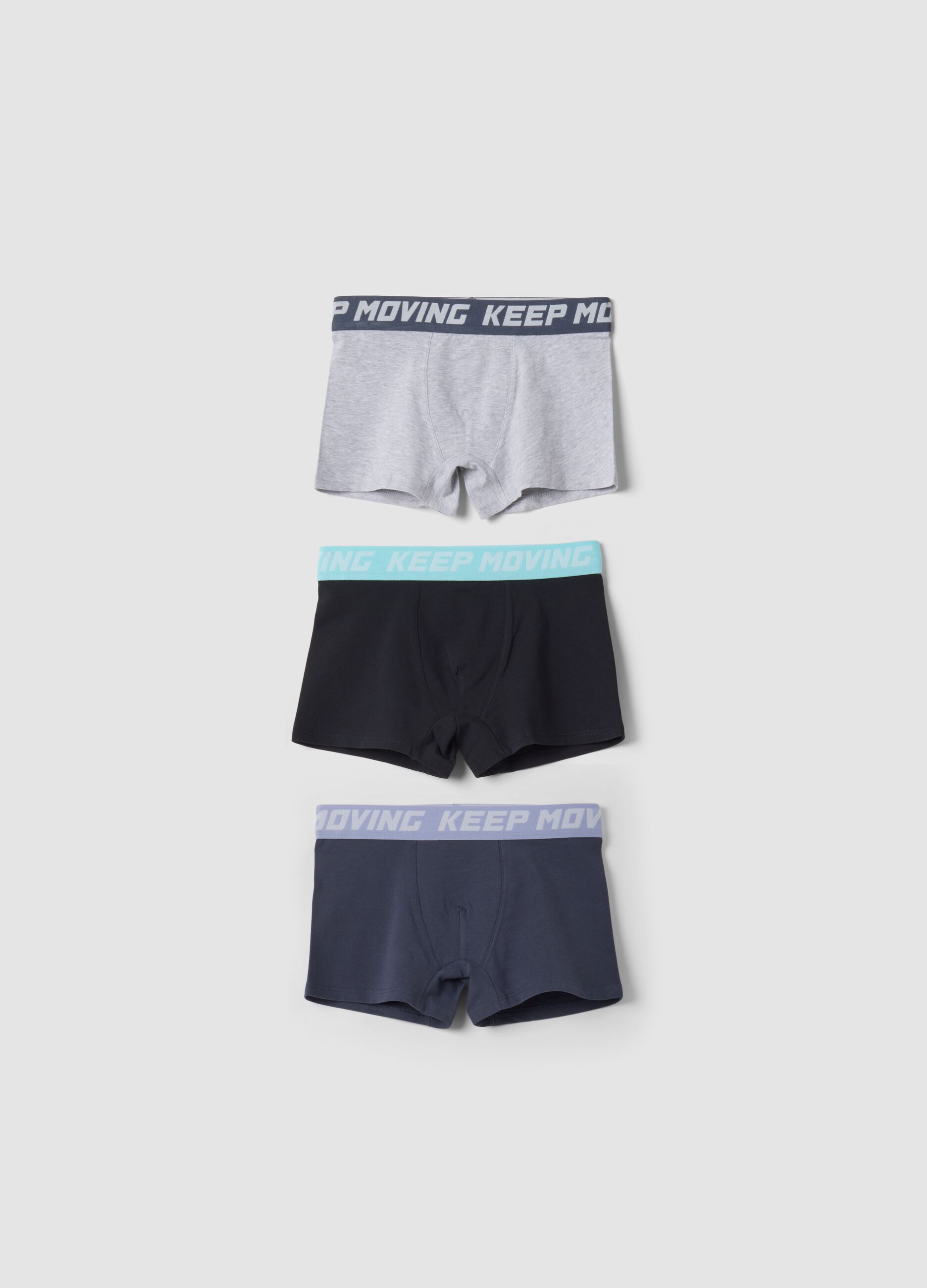3-pack of multicolour midi boxer shorts in stretch organic cotton