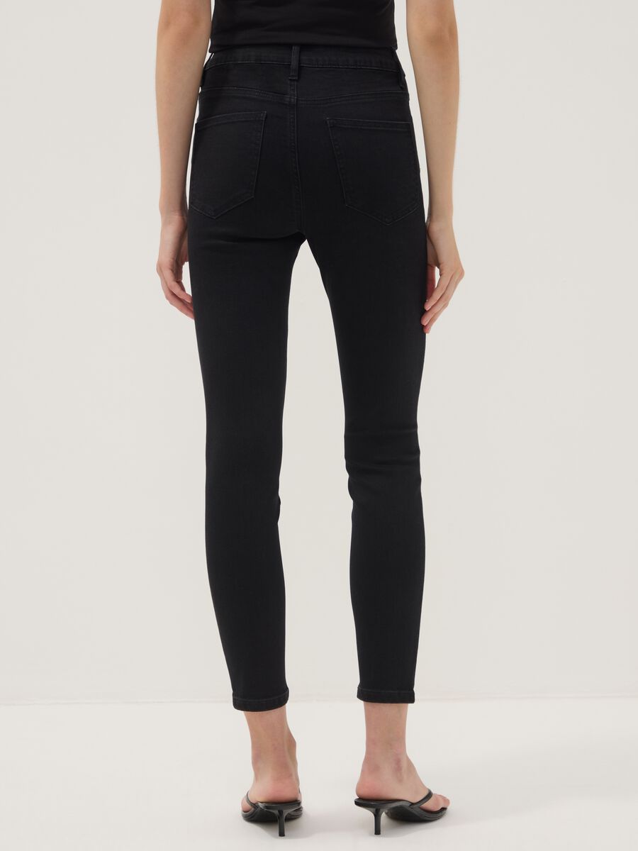 Black skinny-fit stretch cotton and viscose jeans_3