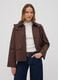 Brown cotton-blend parka jacket with hood and ribbed collar_0
