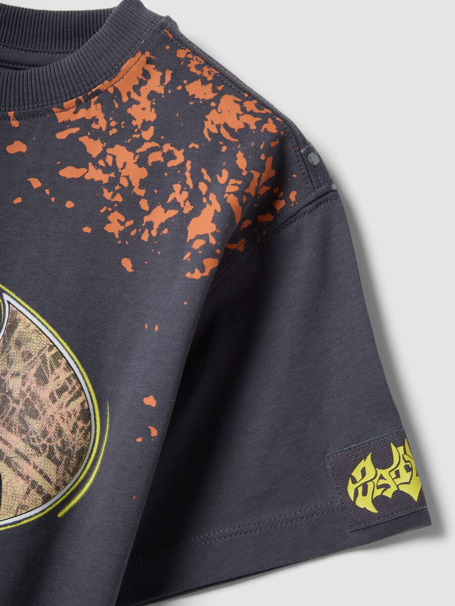 T-shirt blu in puro cotone a maniche corte con stampa Batman_2