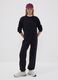 Black jogger trousers in organic cotton and viscose blend for girls_0