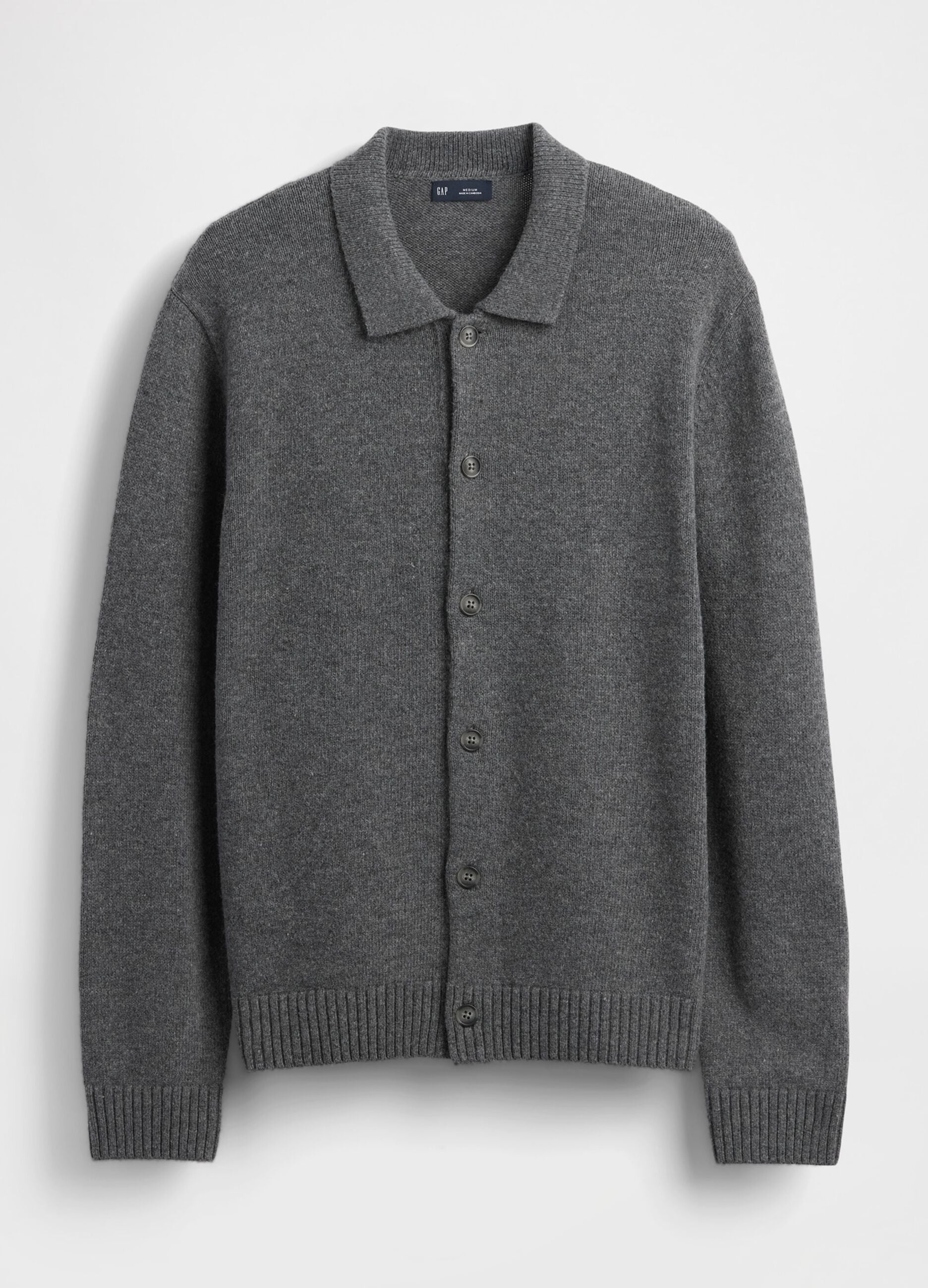 Grey cardigan in wool and polyamide