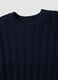 Blue wool-blend cable-knit crew-neck jumper with oversized fit_1