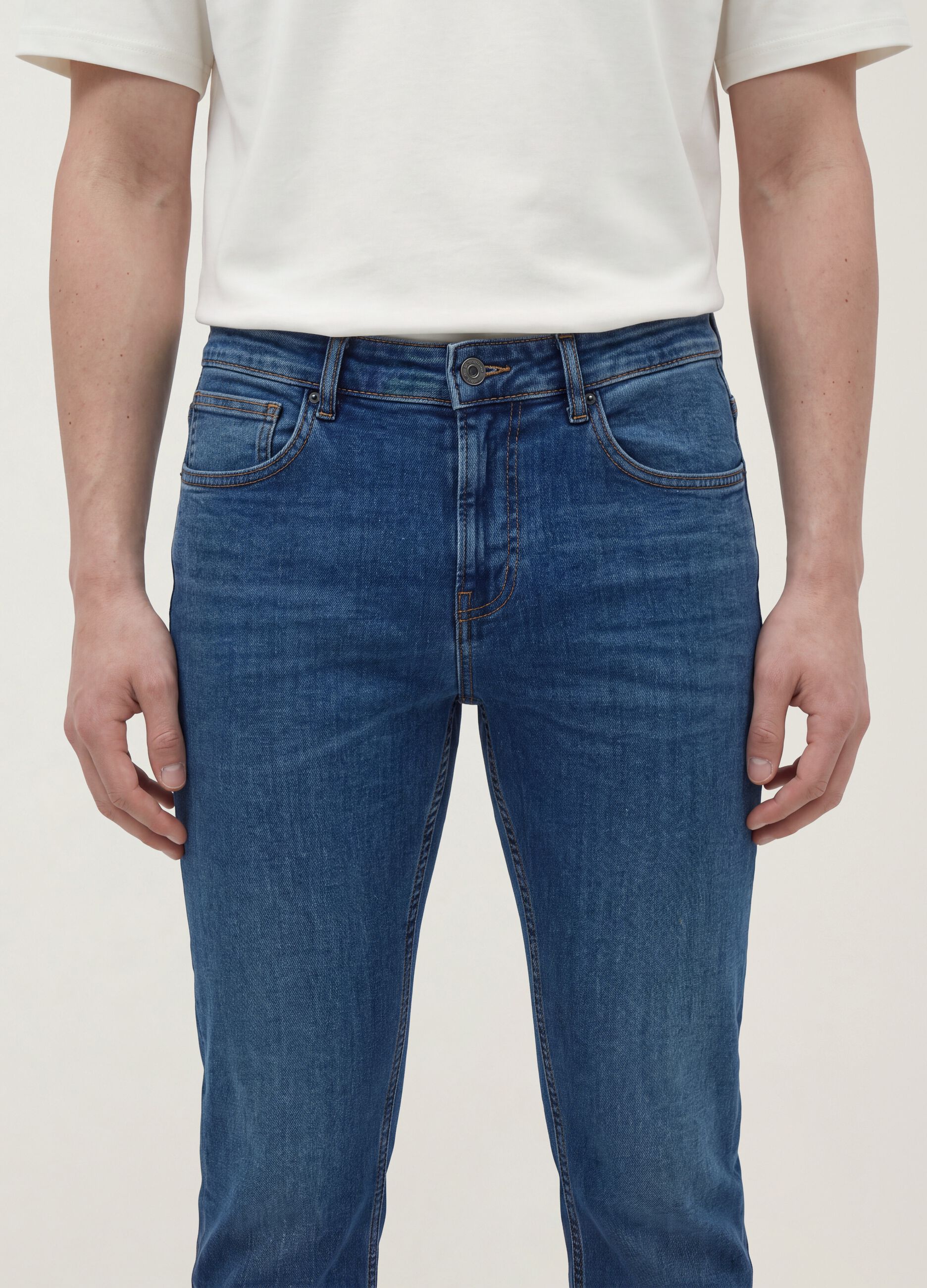 Blue skinny-fit stretch cotton denim jeans