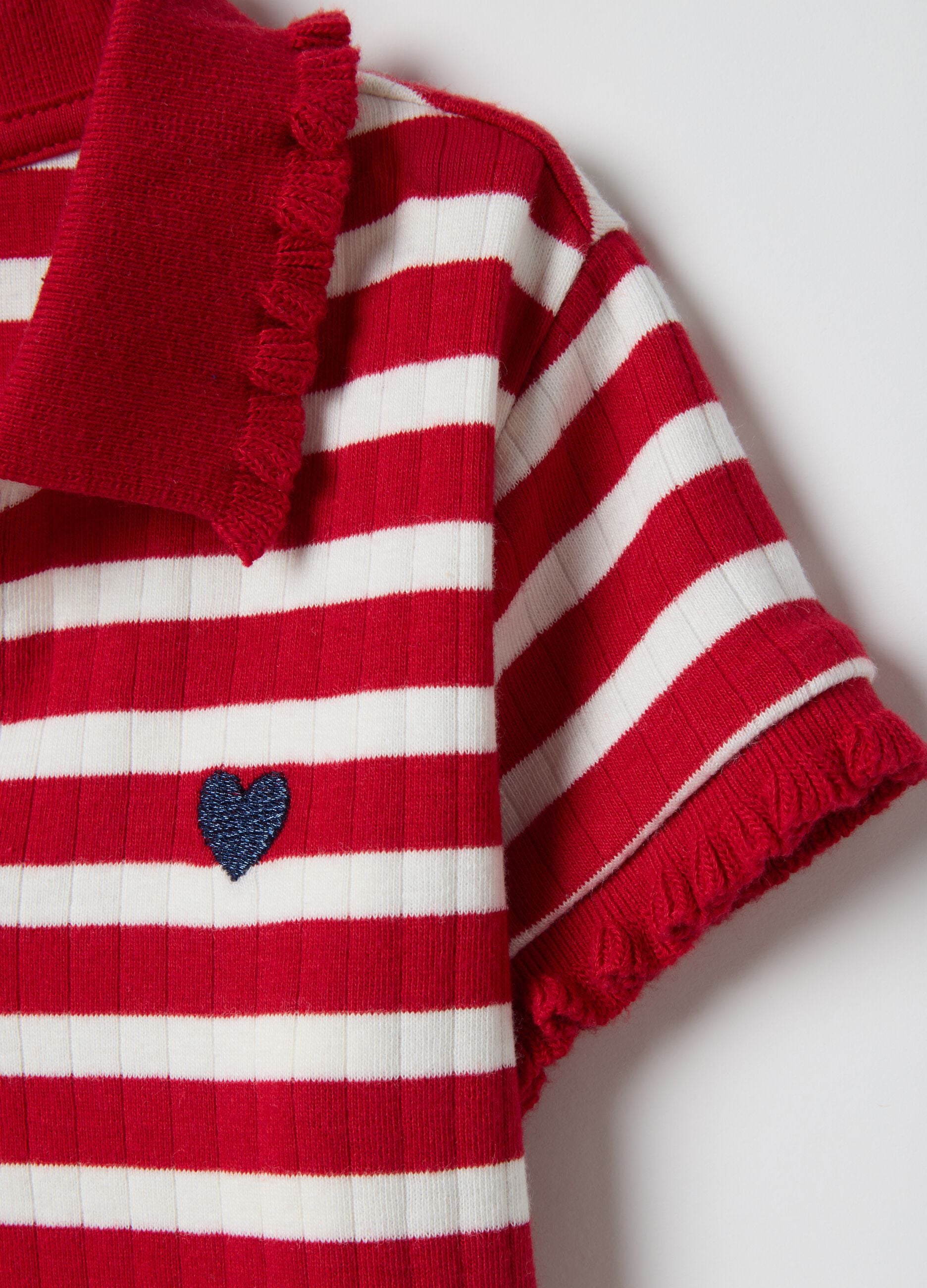 Multicolour cotton blend regular fit polo with bowling collar for girls
