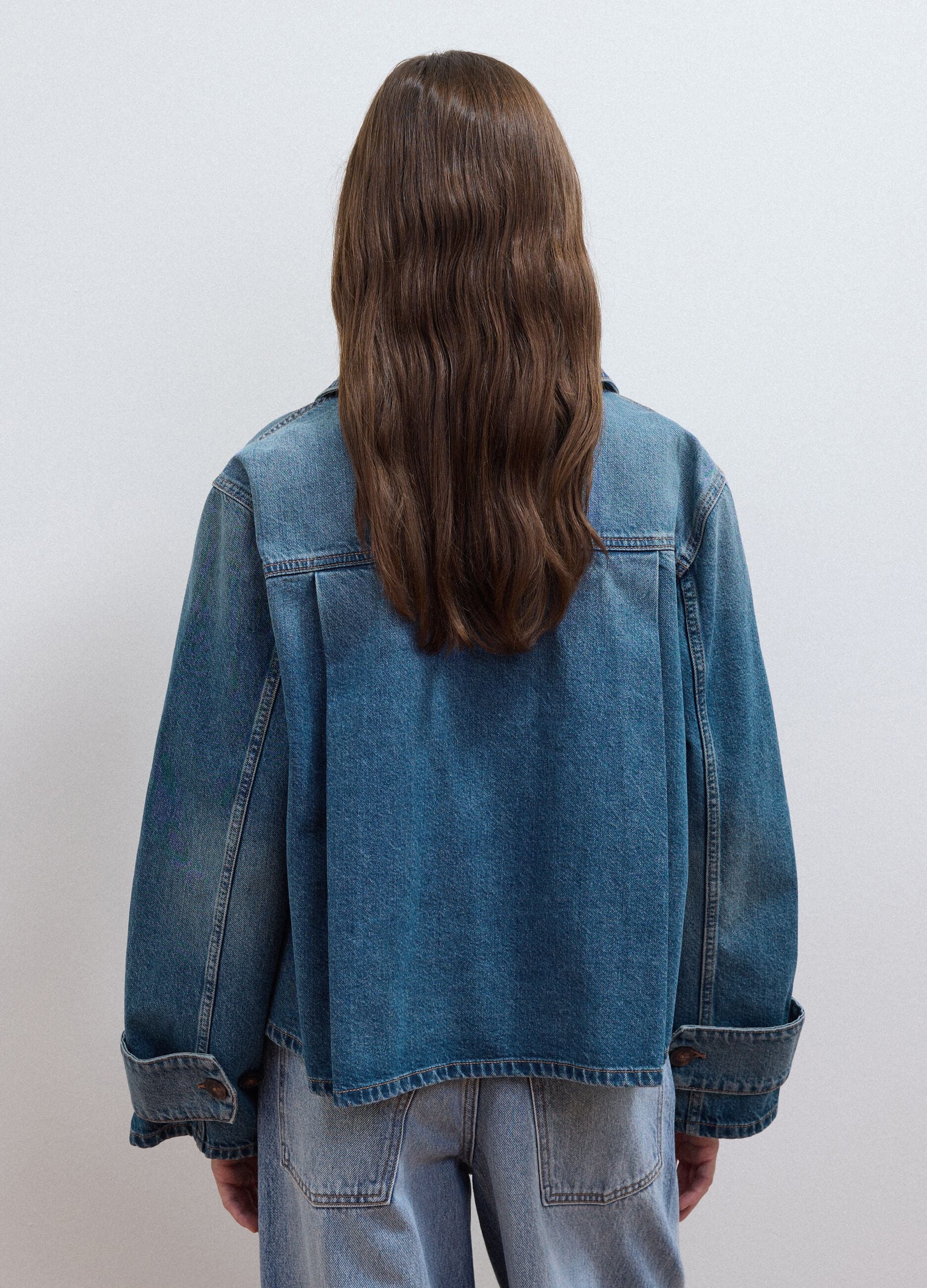 Blue oversized pure-cotton denim jacket