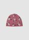 Pink stretchy organic cotton Minnie print hat for girls_0