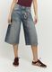 Blue pure cotton culotte jeans_1