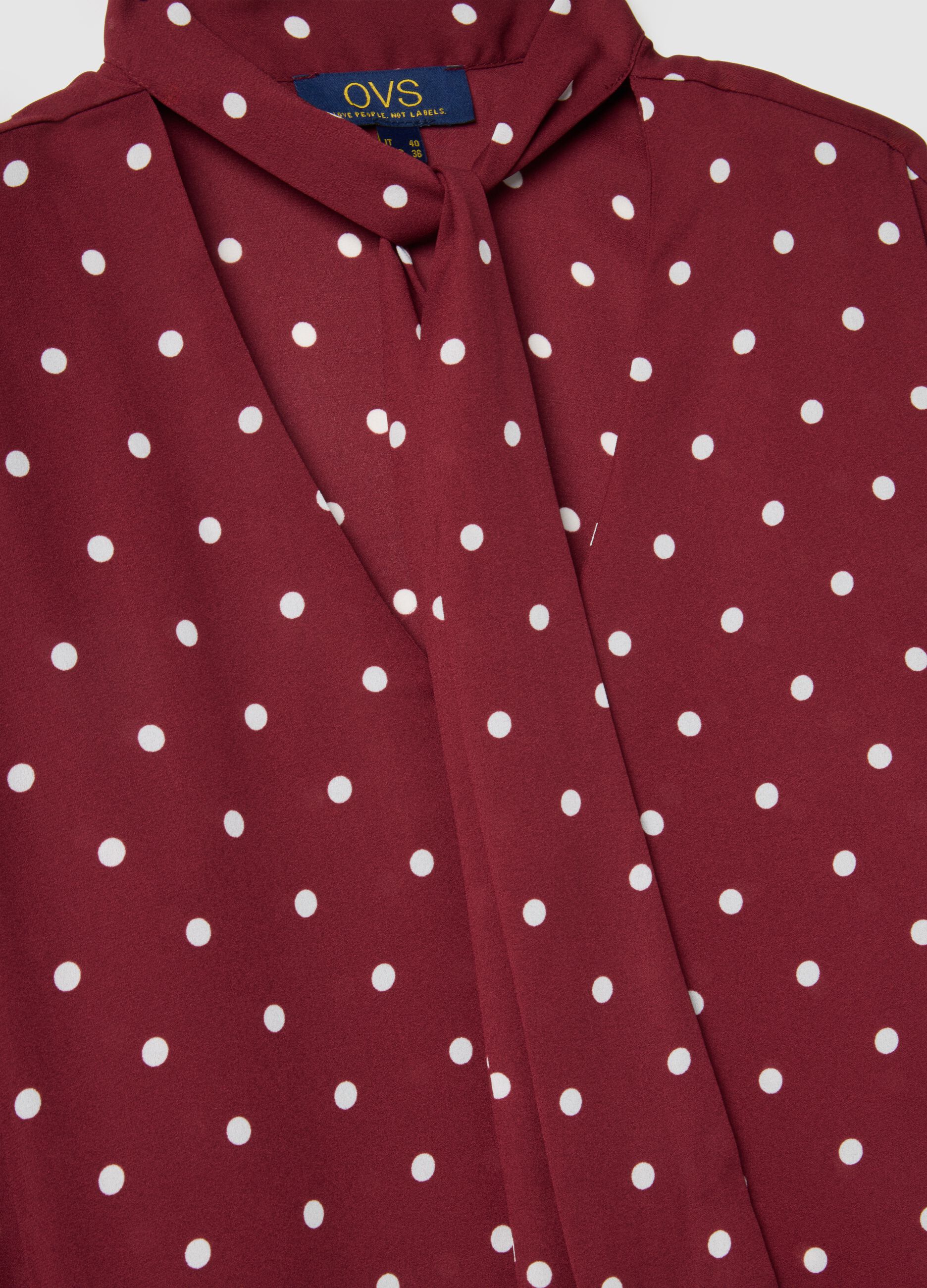 Crepe Burgundy Polka Dot Shirt