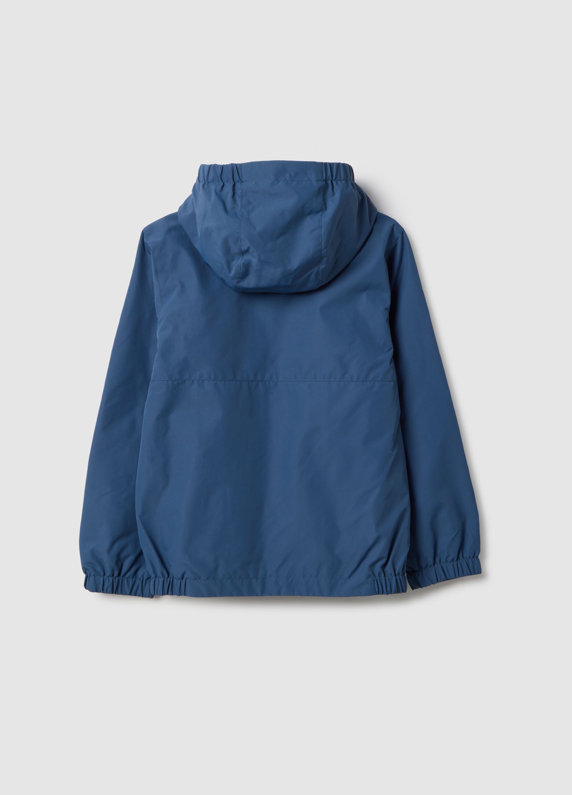 Boys' regular fit blue hooded jacket