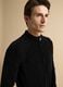 Black full-zip cardigan with collar, regular fit_3