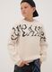 Beige oversized cotton-blend ribbed crew-neck top for boys_1