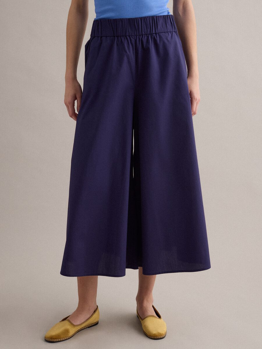 Blue maxi skirt in pure cotton_1