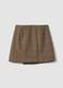 Brown wool-blend check skirt_3
