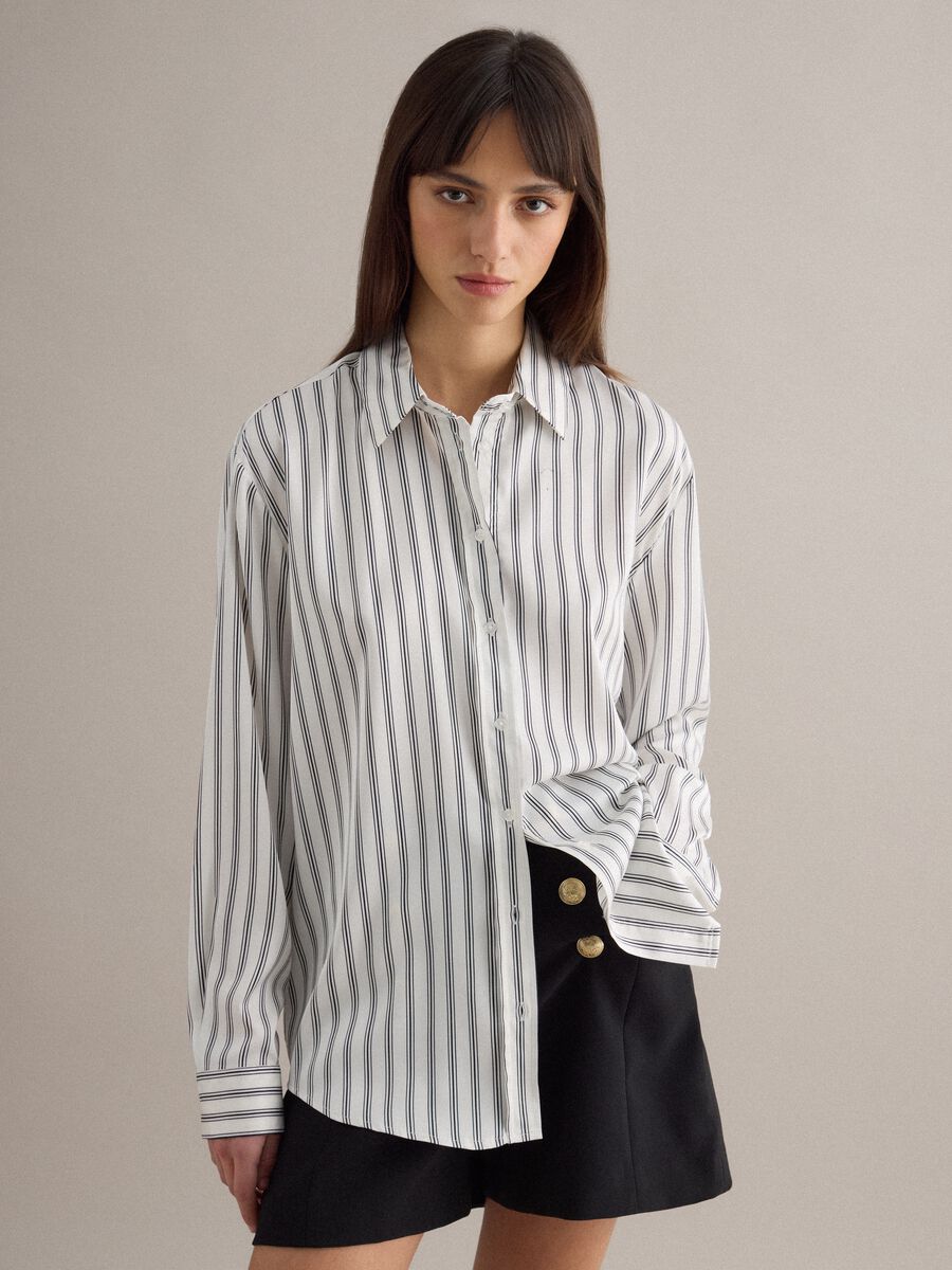 Camicia a maniche lunghe a righe multicolor regular fit_1