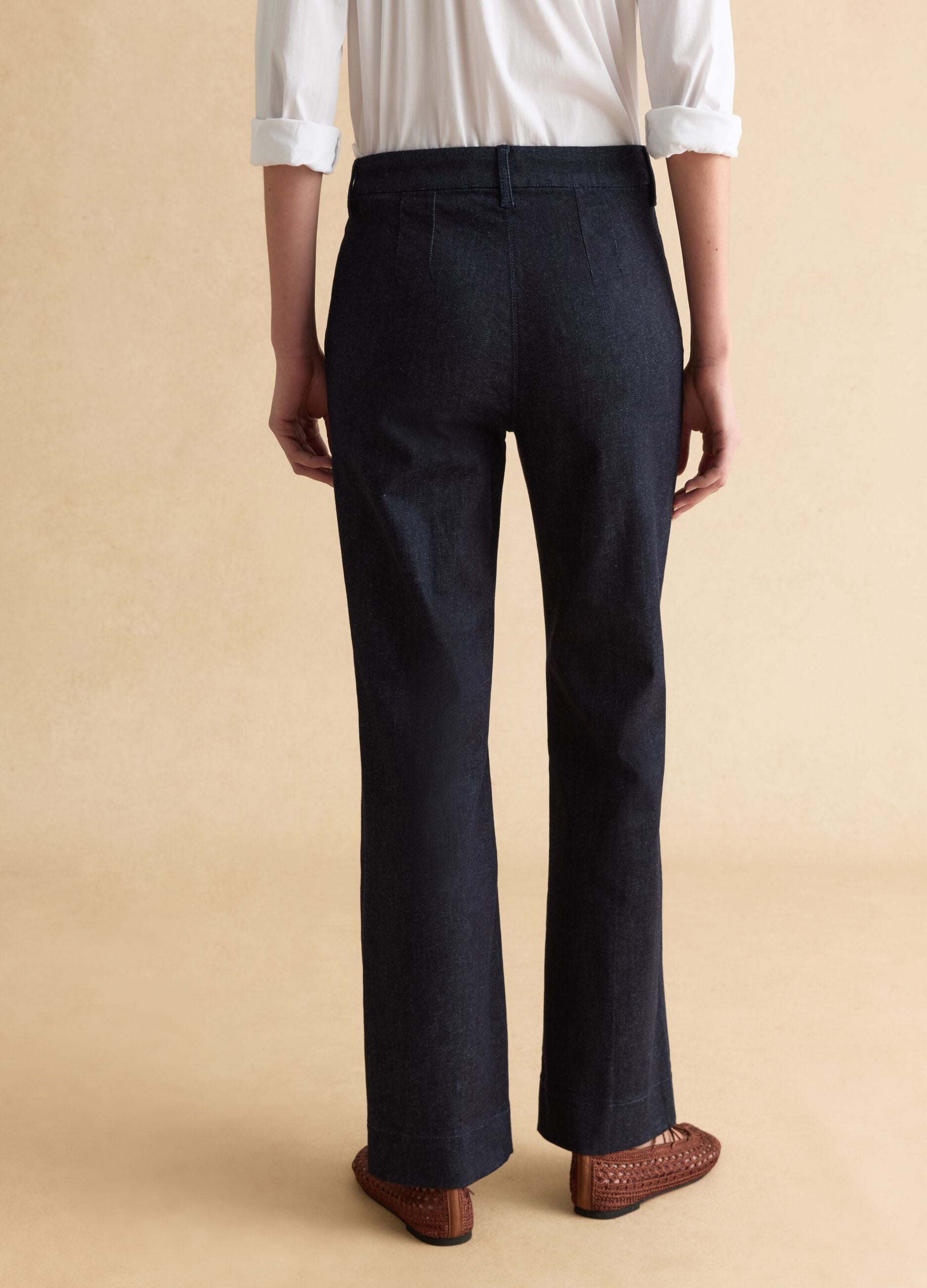 Blue Slim Fit Cotton Blend Chino Trousers