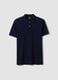 Blue pure cotton piqu&eacute; polo shirt with classic collar and regular fit_4