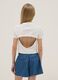 Girls' fitted white stretch cotton T-shirt_1
