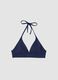 Blue stretch bikini top with adjustable ties_4
