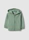 Green pure cotton kids' regular fit hoodie with zip_0