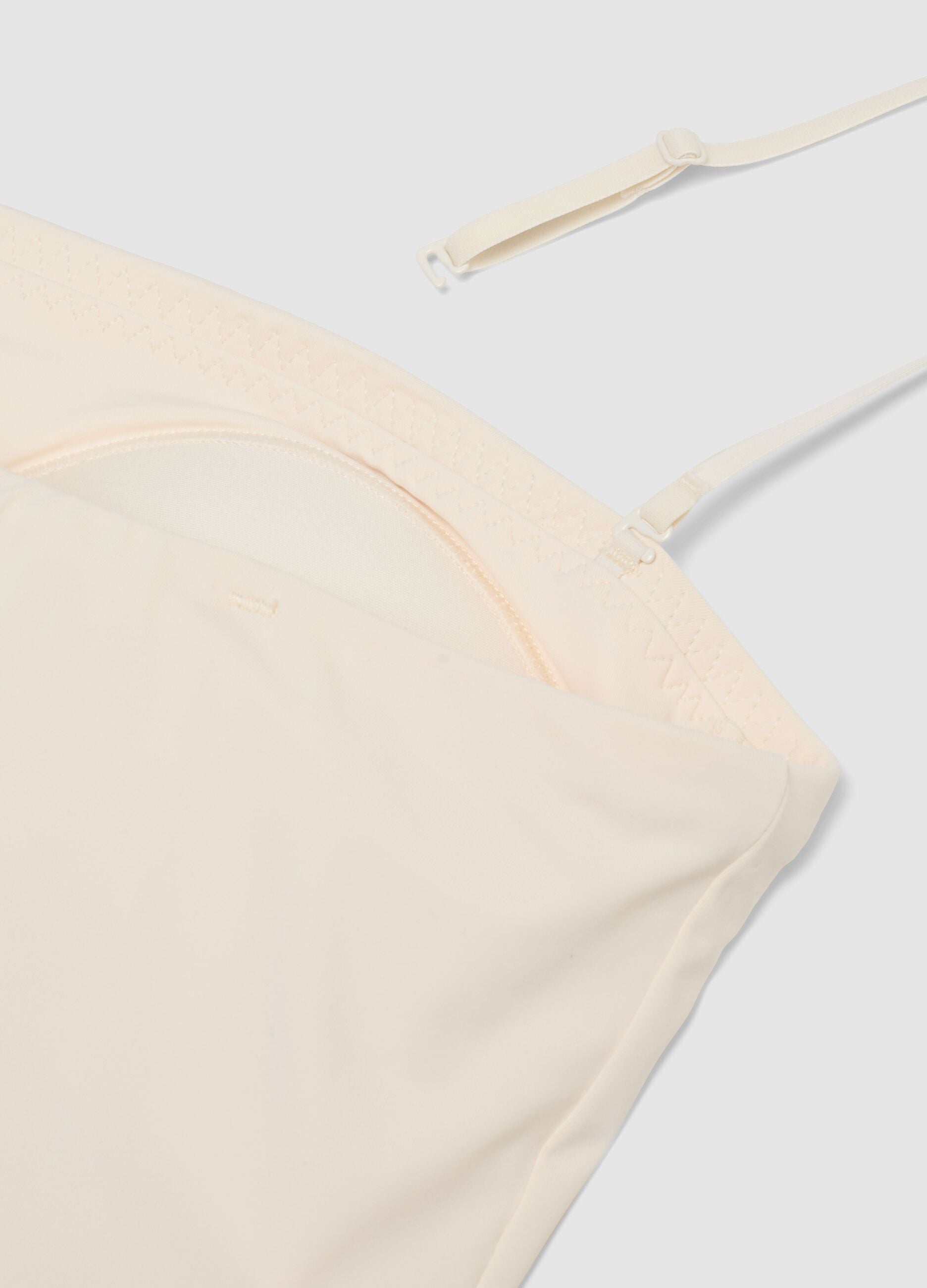 Beige regular fit camisole with square neckline