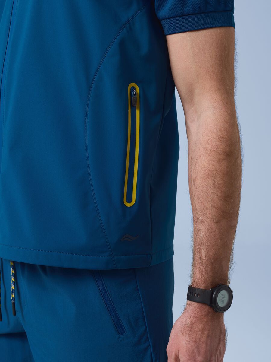 ALTAVIA SAILING blue windproof gilet in stretch fabric with zip_4