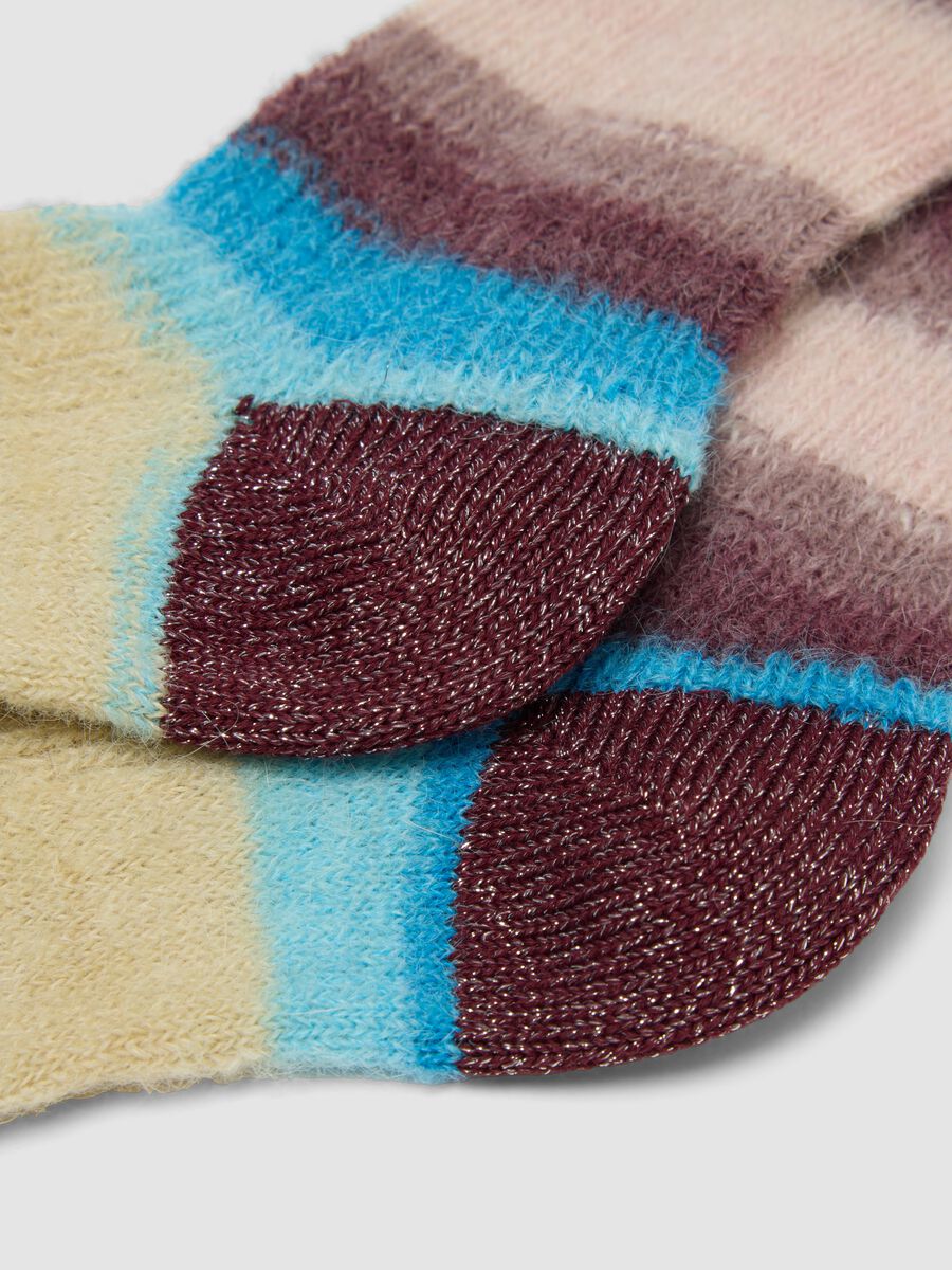 Calzini multicolor a righe in mohair e alpaca elasticizzata_1