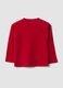 Red pure organic cotton T-shirt with puppy print for boys_1