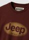 Brown pure cotton crew-neck T-shirt with Jeep print_1
