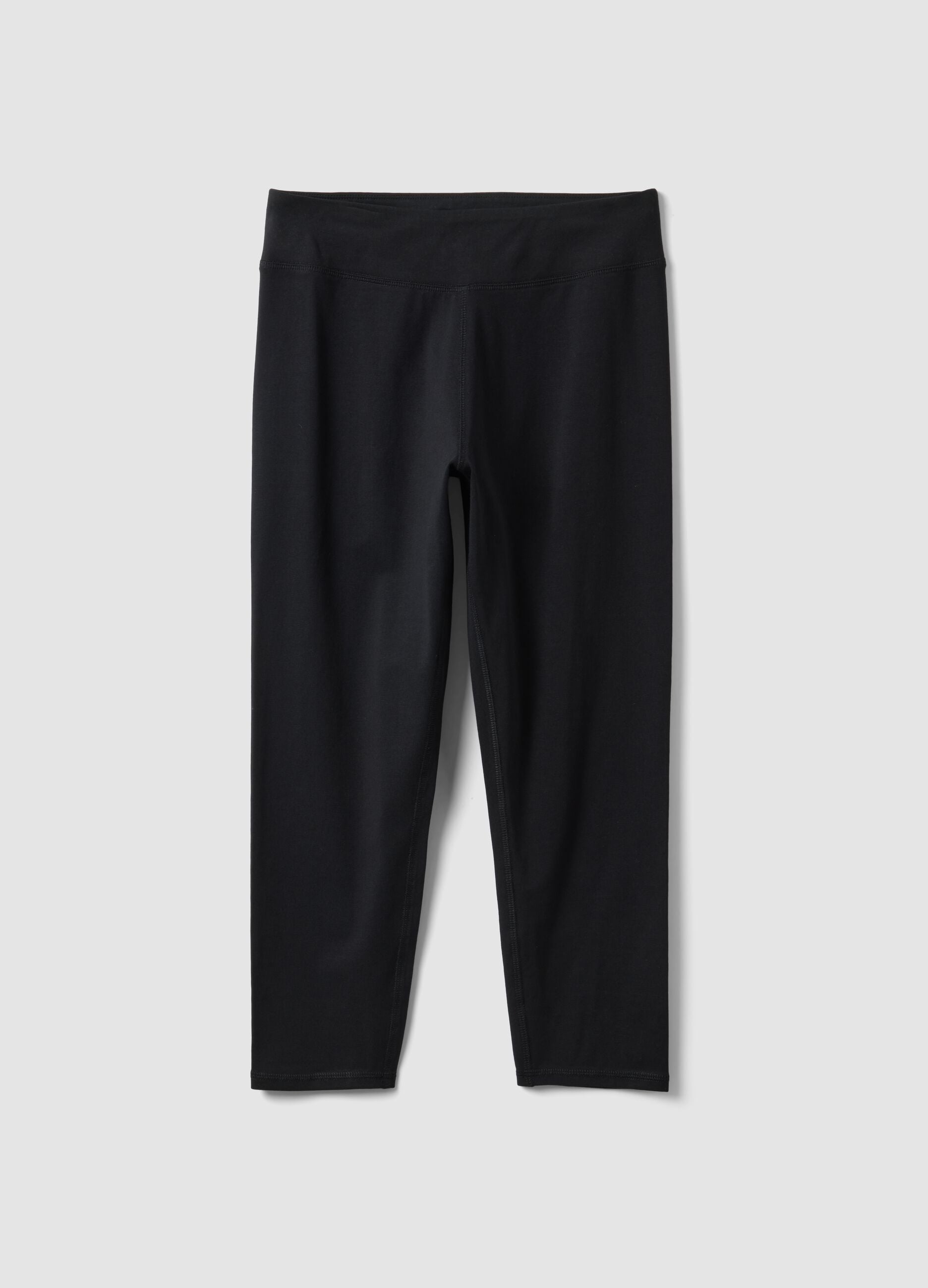 Black stretch cotton skinny-fit leggings