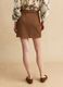 Brown regular fit mini skirt with gold buttons_2