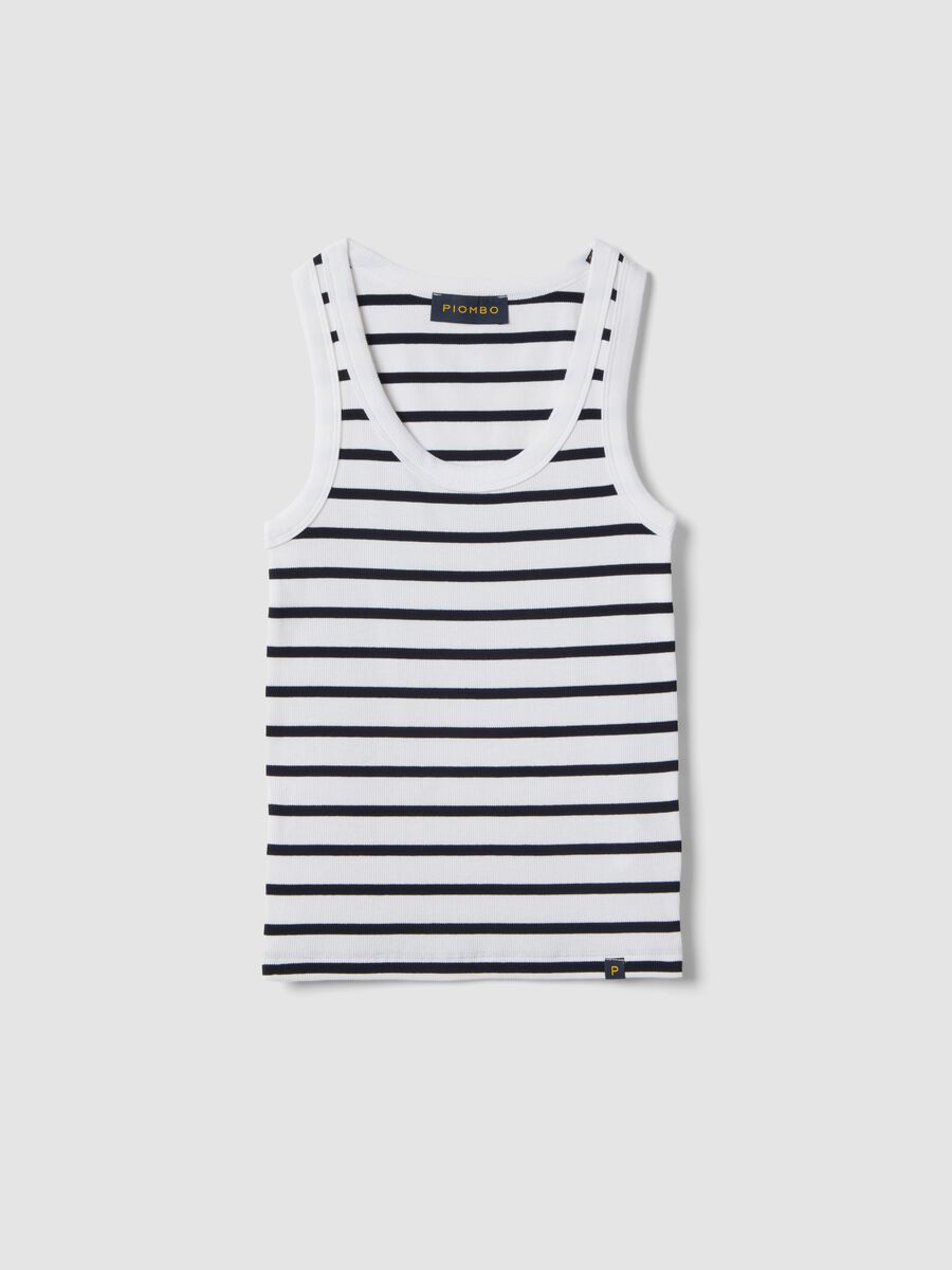 Top bianco a righe con spalline_4