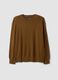 Brown pure wool crew-neck jumper in oversized fit_4