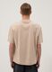 Beige pure cotton T-shirt with chest pocket, regular fit_3