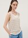 Beige striped viscose-blend tank top, regular fit_0